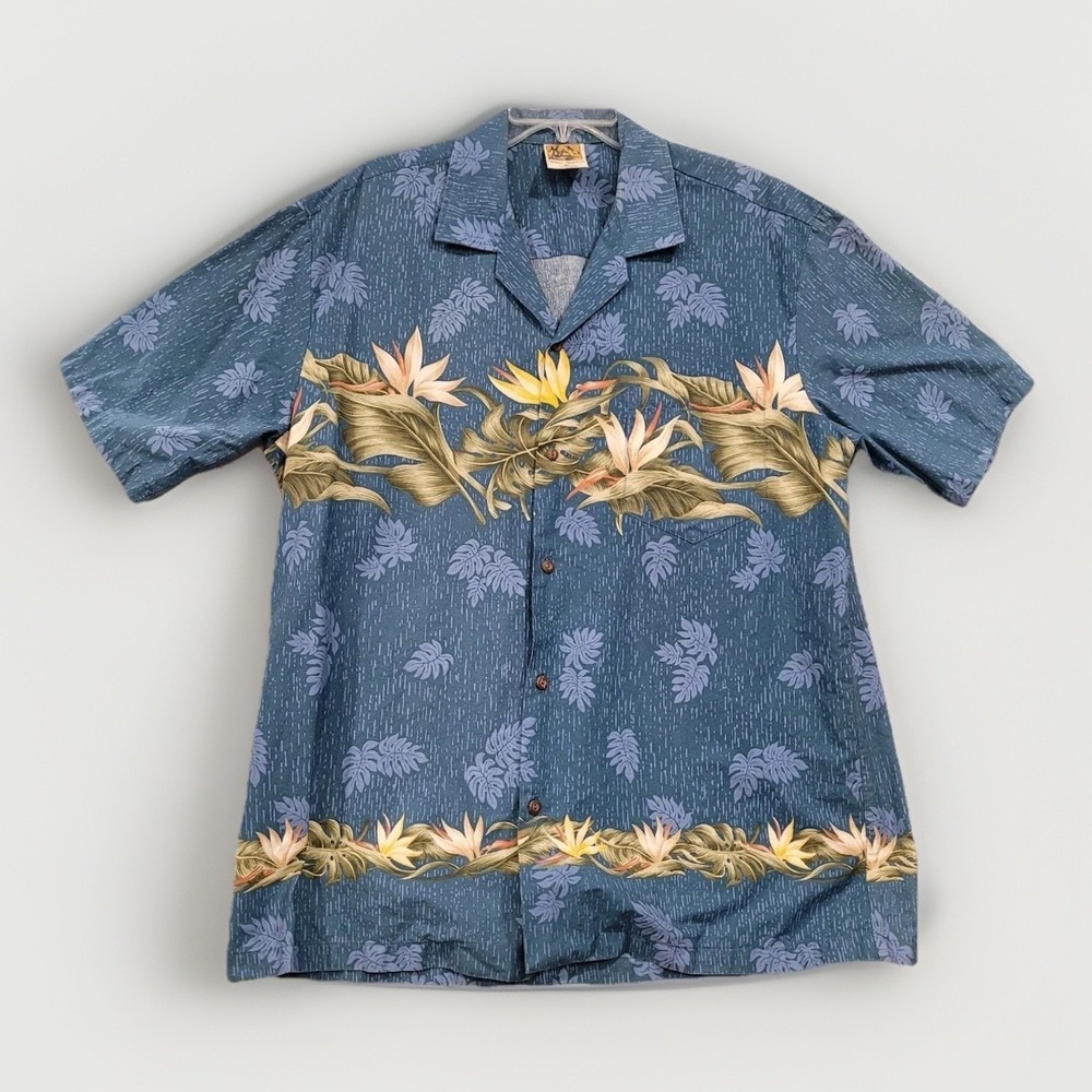 Winnie Fashion Hawaiian Shirt Men's XL Tropical Beach Flowers Made in Hawaii